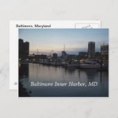 Baltimore Inner Harbour bij nacht Briefkaart (Voorkant / Achterkant)