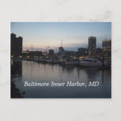 Baltimore Inner Harbour bij nacht Briefkaart (Voorkant)