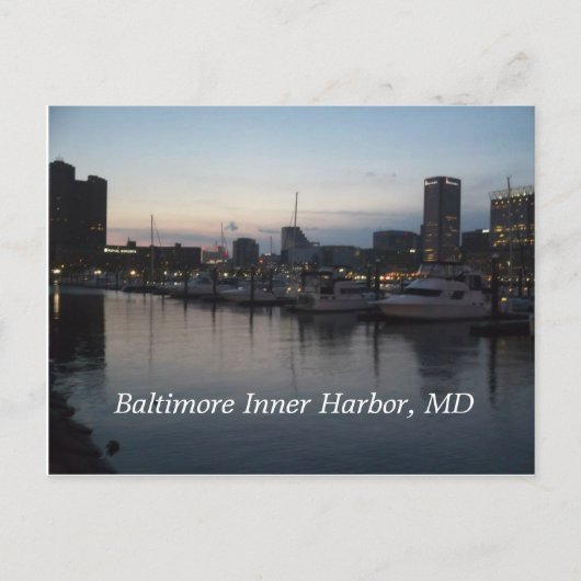 Baltimore Inner Harbour bij nacht Briefkaart (Voorkant)