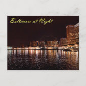 Baltimore Inner Harbour bij nacht Briefkaart (Voorkant)