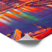 Baltimore Inner Harbour bij nacht Poster (Hoek)