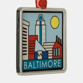 Baltimore Inner Harbour Metalen Ornament (Rechts)