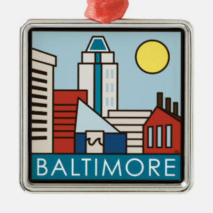 Baltimore Inner Harbour Metalen Ornament
