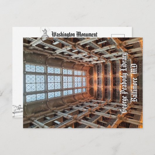 Baltimore Landmarks Postcard Peabody Library Photo Briefkaart (Voorkant / Achterkant)