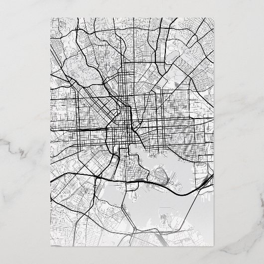 Baltimore Love Locator | Bruiloft Bewaar de datum Folie Uitnodiging (Achterkant)