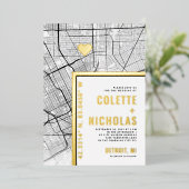 Baltimore Love Locator | Stad thema bruiloft Folie Uitnodiging (Staand Voorkant)