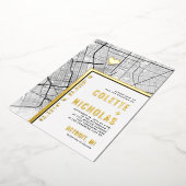 Baltimore Love Locator | Stad thema bruiloft Folie Uitnodiging (Gedraaid)