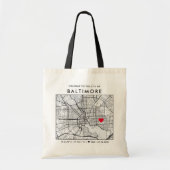 Baltimore Love Locator | Stadsplattegrond Bruiloft Tote Bag (Voorkant)