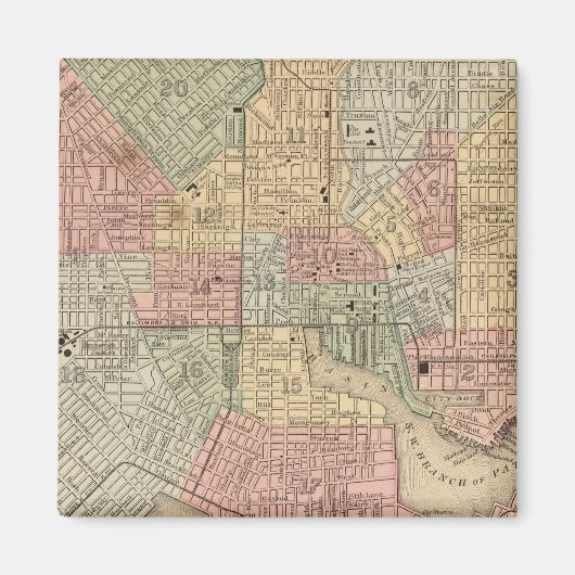 Baltimore Map door Mitchell Magneet (Voorkant)