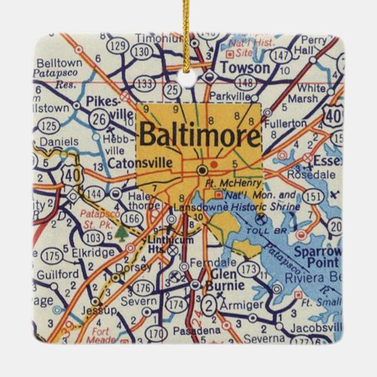 Baltimore  Map Keramisch Ornament (Achterkant)