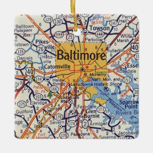 Baltimore  Map Keramisch Ornament (Voorkant)