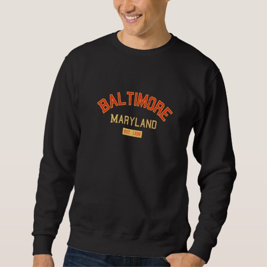 Baltimore Maryland 1729 Md Retro Baltimore Trui (Voorkant)