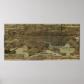 Baltimore Maryland 1870 Antiek Panorama Poster (Voorkant)