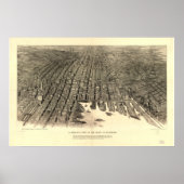 Baltimore Maryland 1912 Antiek Panoramic Map Poster (Voorkant)