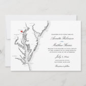 Baltimore Maryland all-in-one QR-code RSVP Bruilof Kaart (Voorkant)