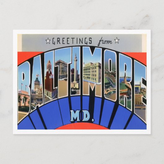 Baltimore, Maryland  Big Letters Briefkaart (Voorkant)