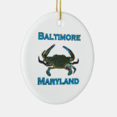 Baltimore Maryland Blue Crab Logo Keramisch Ornament (Rechts)