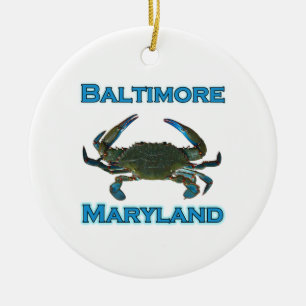 Baltimore Maryland Blue Crab Logo Keramisch Ornament