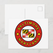 Baltimore Maryland Briefkaart (Voorkant / Achterkant)