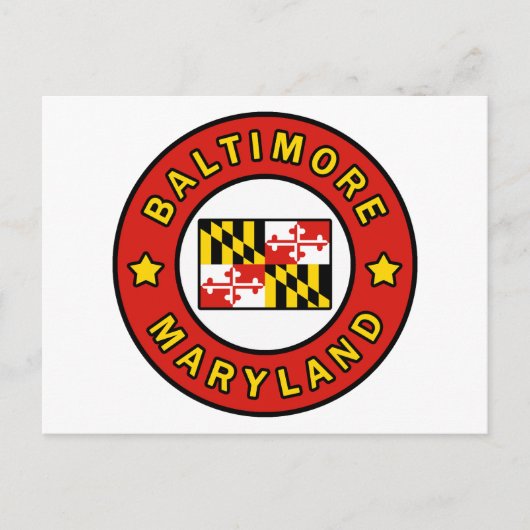 Baltimore Maryland Briefkaart (Voorkant)