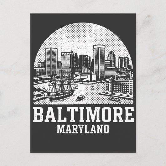 Baltimore Maryland Briefkaart (Voorkant)