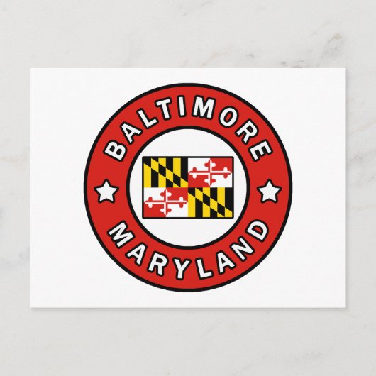 Baltimore Maryland Briefkaart (Voorkant)