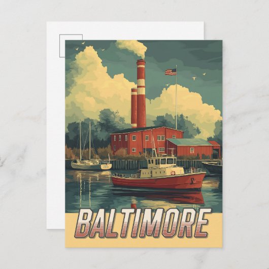  Baltimore Maryland Briefkaart (Voorkant / Achterkant)