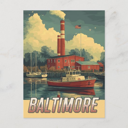 Baltimore Maryland Briefkaart (Voorkant)