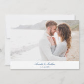 Baltimore Maryland Bruiloft Elegant Navy Blue Kaar Save The Date (Achterkant)