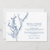 Baltimore Maryland Bruiloft Welkomstroute Bedankkaart (Voorkant)