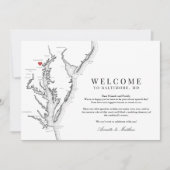 Baltimore Maryland Bruiloft Welkomstroute Bedankkaart (Voorkant)