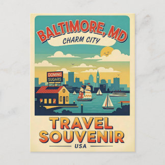 Baltimore Maryland Charm City Retro Briefkaart