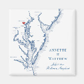 Baltimore Maryland Chesapeake Bay Kaart Bruiloft Magneet (Voorkant)