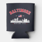 Baltimore Maryland Chic Cityscape Design Blikjeskoeler (Voorkant)