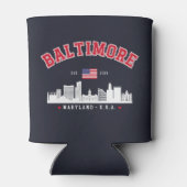 Baltimore Maryland Chic Cityscape Design Blikjeskoeler (Achterkant)