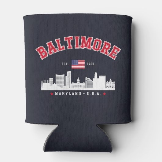 Baltimore Maryland Chic Cityscape Design Blikjeskoeler (Achterkant)