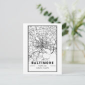 Baltimore, Maryland City Map Minimalist Art Briefkaart (Staand voorkant)