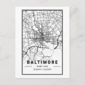 Baltimore, Maryland City Map Minimalist Art Briefkaart (Voorkant)