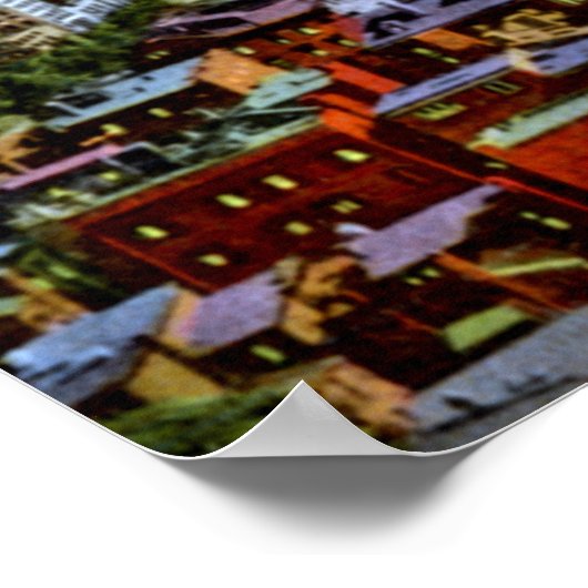 Baltimore Maryland City Skyline bij nacht Poster (Hoek)