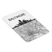 Baltimore Maryland City Skyline met kaart Magneet (Rechterzijde)