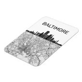 Baltimore Maryland City Skyline met kaart Magneet (Linkerzijde)