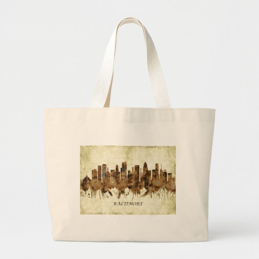 Baltimore Maryland Cityscape Grote Tote Bag (Voorkant)