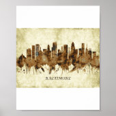 Baltimore Maryland Cityscape Poster (Voorkant)