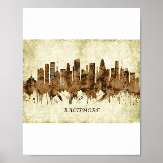 Baltimore Maryland Cityscape Poster (Voorkant)