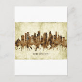 Baltimore Maryland Cityscape Uitnodiging Briefkaart (Voorkant)
