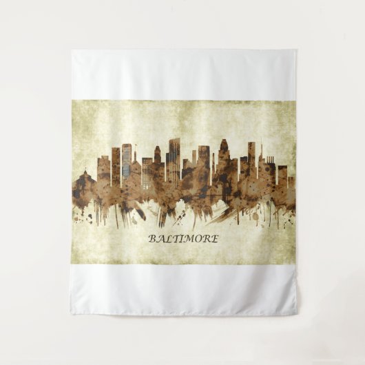 Baltimore Maryland Cityscape Wandkleed (Voorkant)