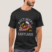 Baltimore Maryland Crab State Vlag Thuis Vin T-shirt (Voorkant)