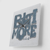 Baltimore Maryland Denim Letter Vierkante Klok (Hoek)