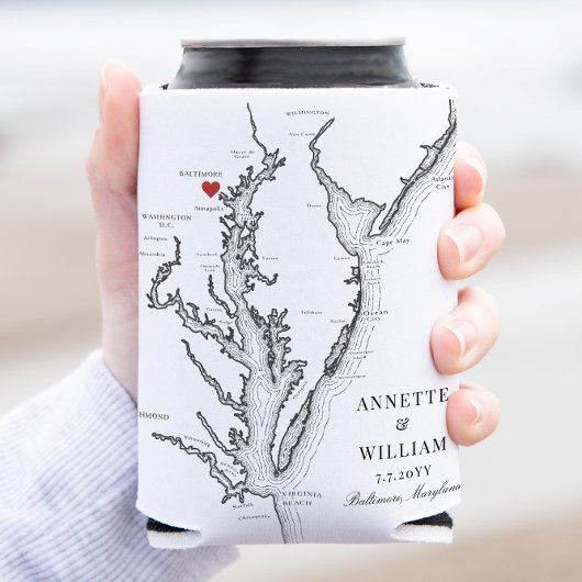 Baltimore Maryland Elegant Zwart Wit Bruiloft Blikjeskoeler