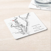 Baltimore Maryland Elegant Zwart Wit Bruiloft Kartonnen Onderzetters (Schuin)
